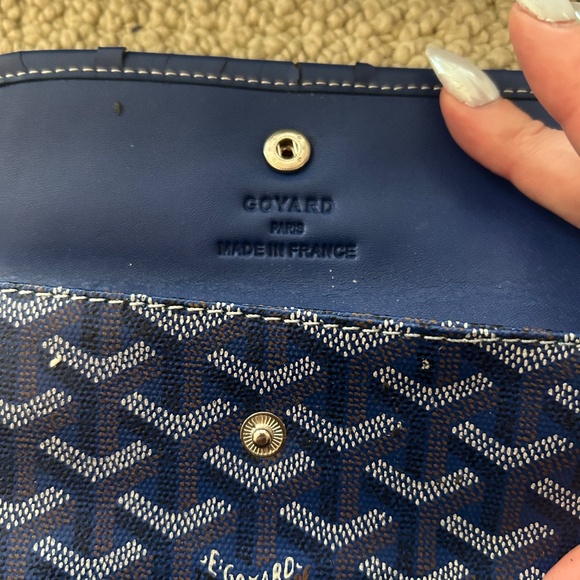 Medium Blue Goyard Tote w/Wallet - Picture 9 of 12